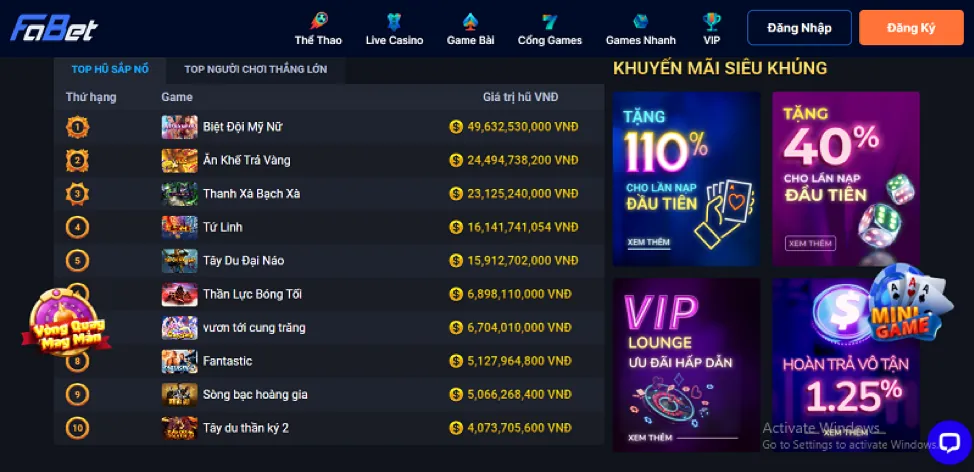 Cấp độ VIP Bạch kim max79 nổ hũ